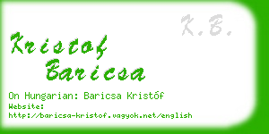 kristof baricsa business card