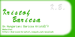 kristof baricsa business card